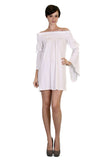 AUBREY OFF SHOULDER DRESS (White)-JD7099