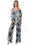 JILL STRAPLESS JUMPSUIT (LT. GREY TIE DYE)- JD7152T (VD9538)