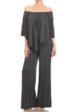 JILL STRAPLESS JUMPSUIT (Navy, Charcoal, Royal Blue, Dark Brown, L. Brown, Purple)- JD7152