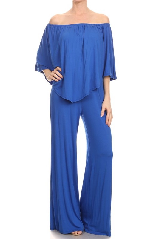 JILL STRAPLESS JUMPSUIT (Navy, Charcoal, Royal Blue, Dark Brown, L. Brown, Purple)- JD7152