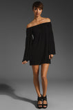 JENNA OFF SHOULDER DRESS (BLACK)-JD7461