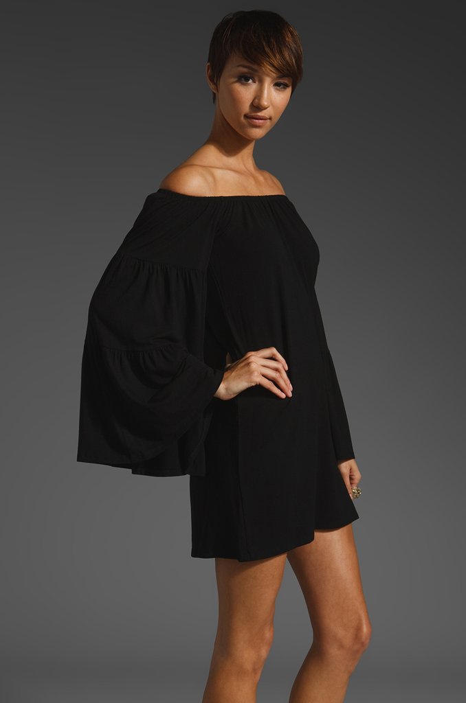 JENNA OFF SHOULDER DRESS (BLACK)-JD7461