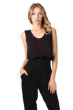 CLAUDETTE SLIM JUMPSUIT (Black)-JD9475