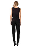 CLAUDETTE SLIM JUMPSUIT (Black)-JD9475