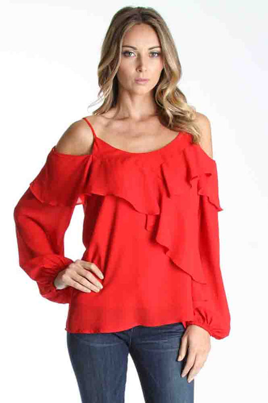 JOAN LONG SLEEVE TOP (RED)-CVT9725