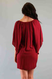 OLIVIA SMOCK DRESS (BURGUNDY)-CVD7926