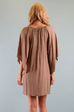 OLIVIA SMOCK DRESS (TAUPE)-CVD7926