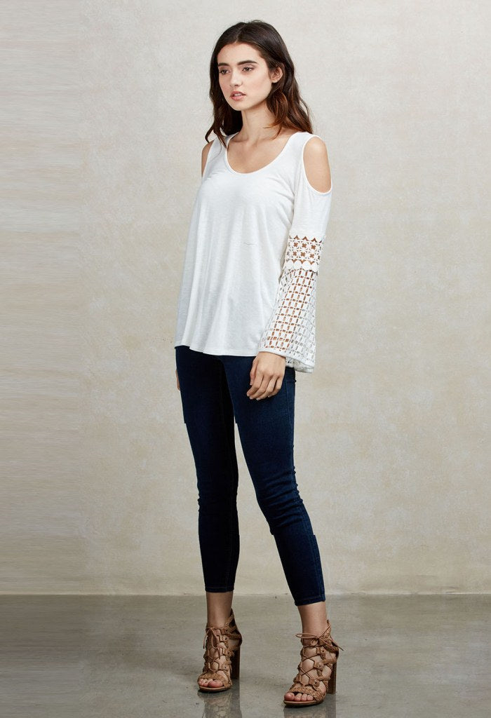NATASHA COLD SHOULDER TOP (IVORY)-VT1820