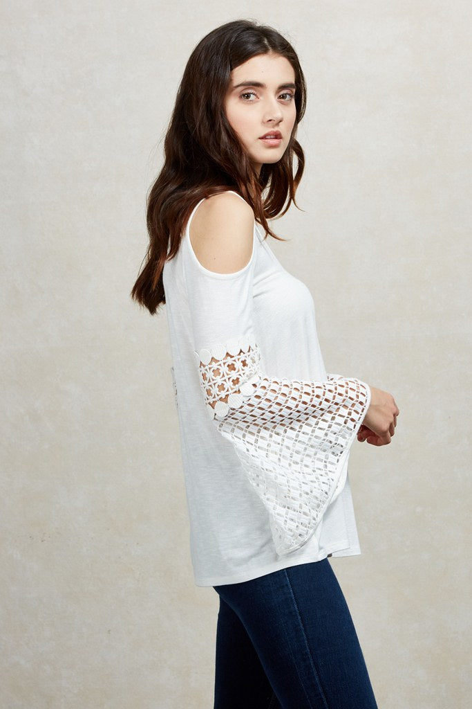 NATASHA COLD SHOULDER TOP (IVORY)-VT1820
