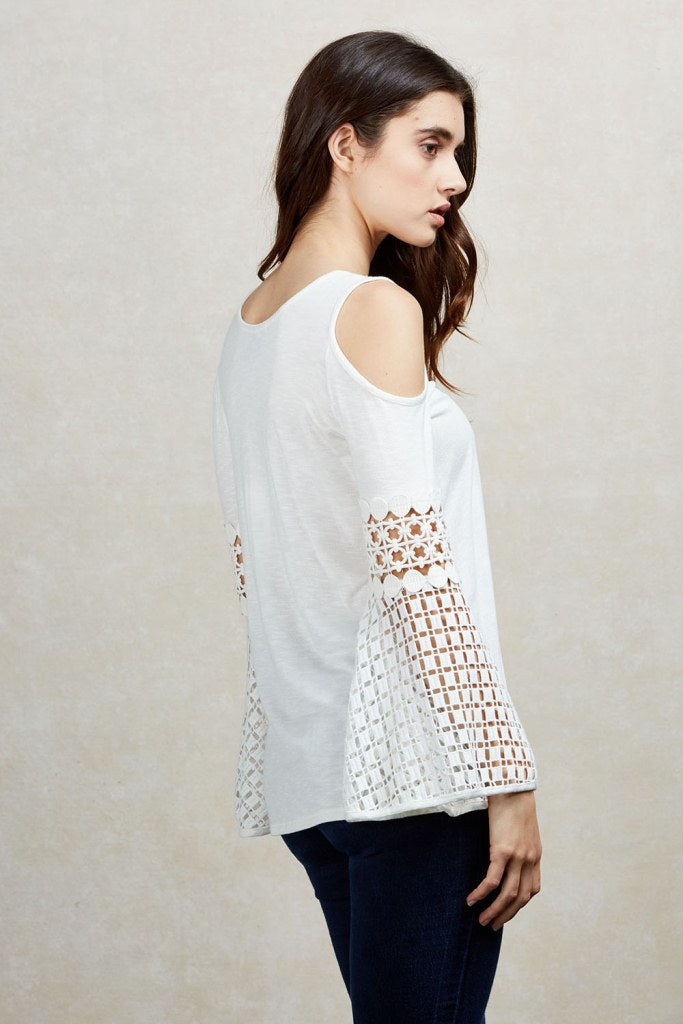 NATASHA COLD SHOULDER TOP (IVORY)-VT1820