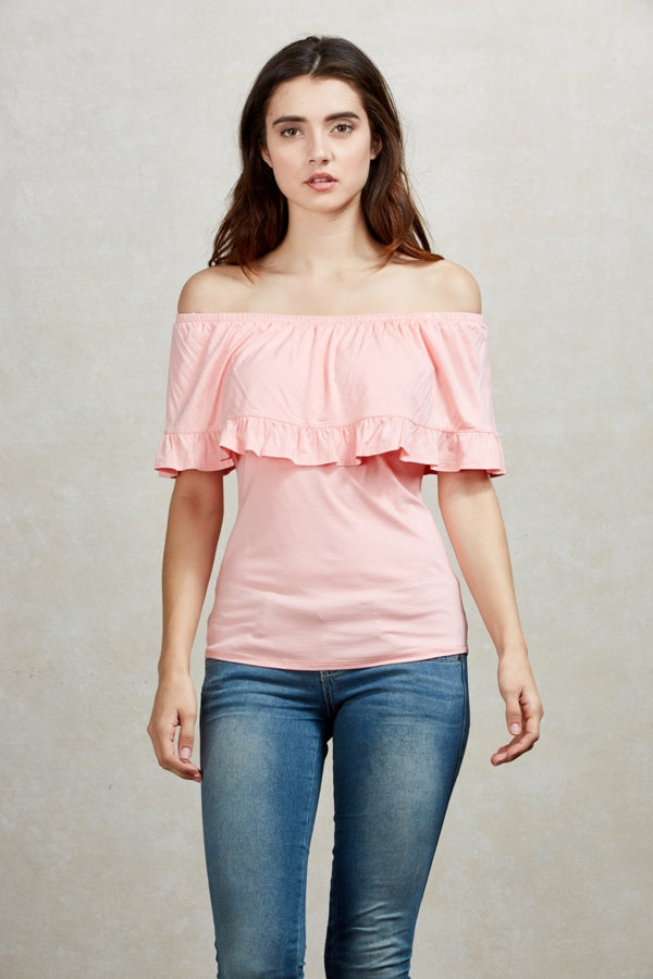 EVELYN OFF SHOULDER TOP (AVAILABLE IN VARIOUS COLORS)-VT1637