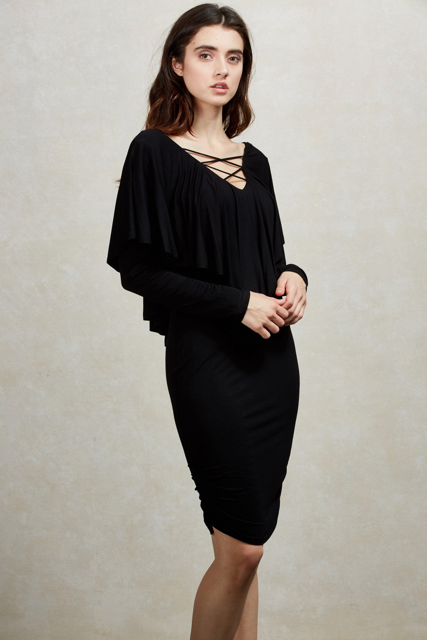 ORLANTHA MIDI DRESS (Black)-VD1554