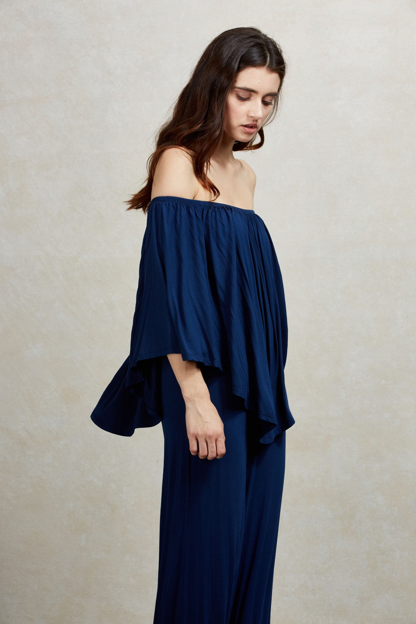 JILL STRAPLESS JUMPSUIT (Navy, Charcoal, Royal Blue, Dark Brown, L. Brown, Purple)- JD7152