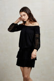 NATHASHA OFF THE SHOULDER  TOP (Black)-VT1821
