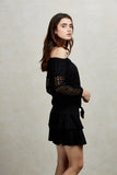 NATHASHA OFF THE SHOULDER  TOP (Black)-VT1821