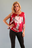 AUGUST BLOUSE (RED, BROWN)-T8060