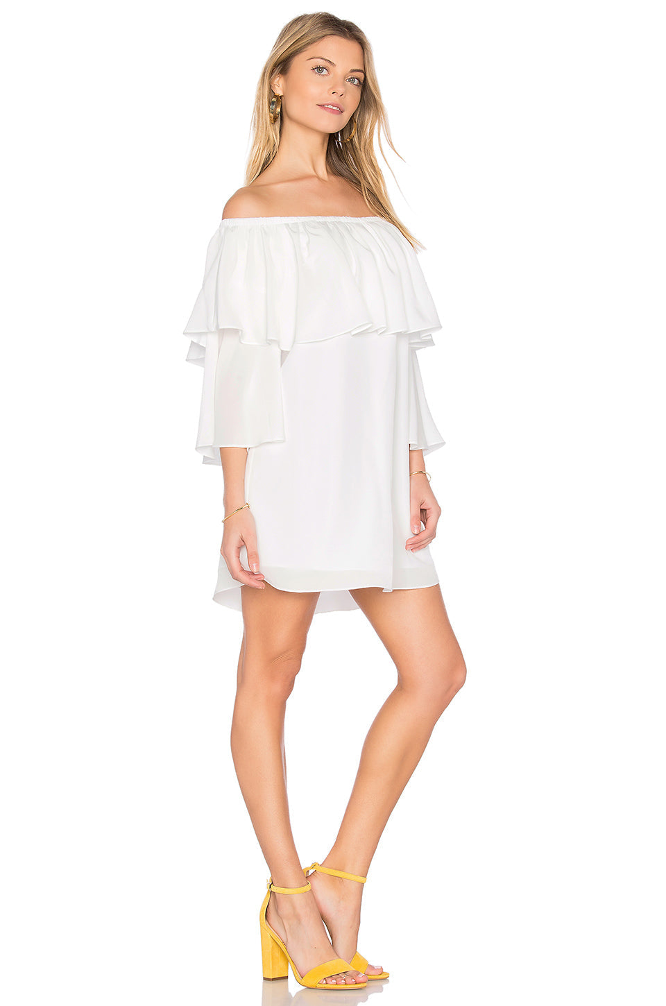 CLIO OFF SHOULDER DRESS (WHITE)-VD1686
