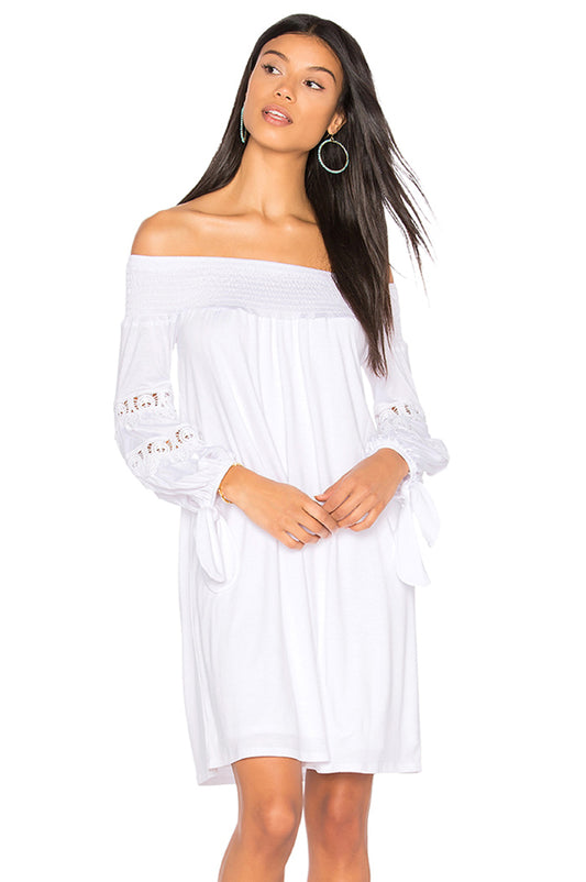 KARISSA OFF THE SHOULDER DRESS (WHITE)-VD1721