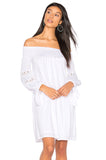 KARISSA OFF THE SHOULDER DRESS (WHITE)-VD1721