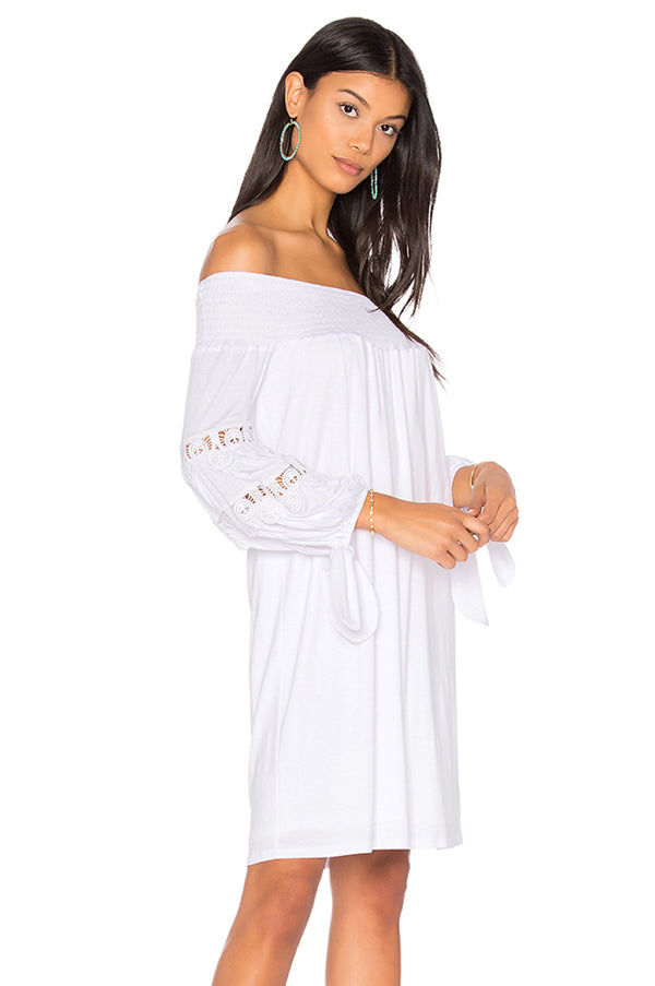 KARISSA OFF THE SHOULDER DRESS (WHITE)-VD1721