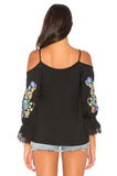GANET OPEN SHOULDER TOP (Black)-CVT1529