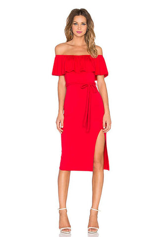 VICTORIANA STRAPLESS  DRESS (RED)- VD1053