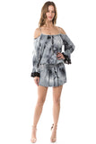 RAE OPEN SHOULDER DRESS (GREY)- VD1100