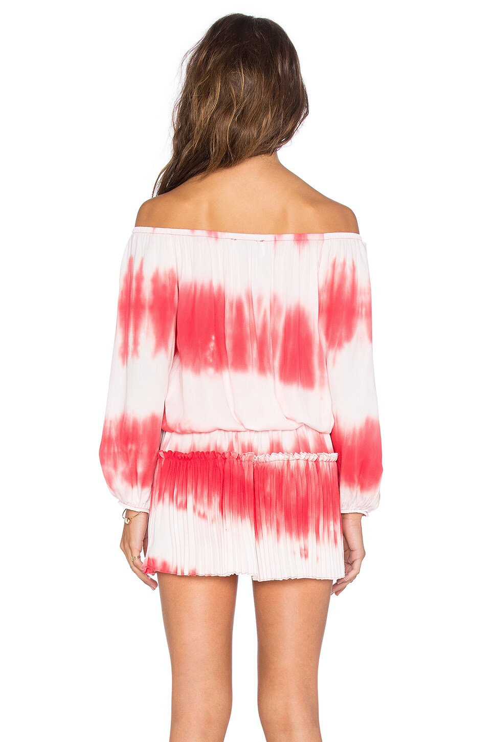 ELIYA OFF SHOULDER DRESS (RED TIE DYE)- VD1264