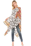 PONCHO SILK DRESS (White/Black Dot)- VD1642