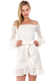 ALANA OFF SHOULDER DRESS (White)- VD2080