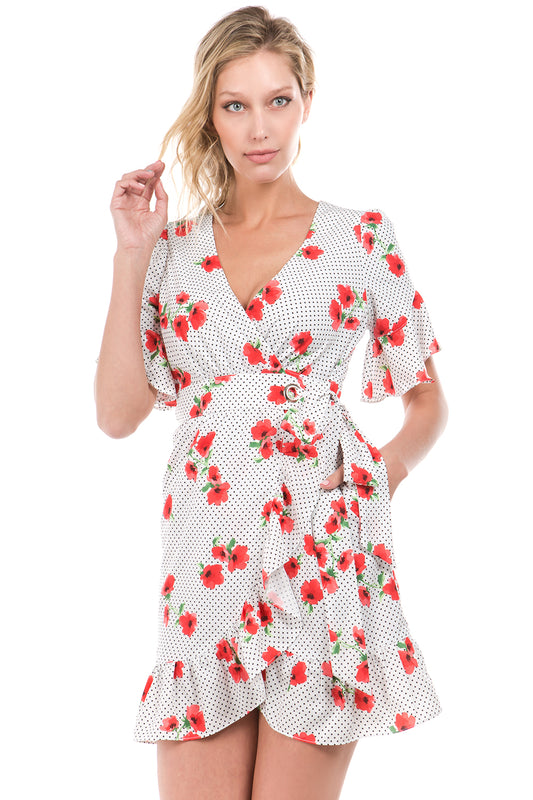 SYLVIE WRAP DRESS (White)- VD2147