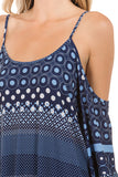 ZOEY OPEN SHOULDER DRESS (Navy)- VD2272