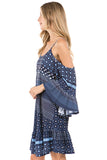 ZOEY OPEN SHOULDER DRESS (Navy)- VD2272