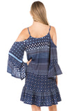 ZOEY OPEN SHOULDER DRESS (Navy)- VD2272