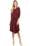 PHOEBE OPEN SHOULDER DRESS (WINE)-VD2344