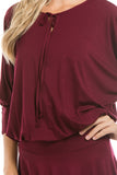 PHOEBE OPEN SHOULDER DRESS (WINE)-VD2344