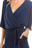 PHOEBE KIMONO SLEEVE JUMPSUITS (NAVY)-VD2348
