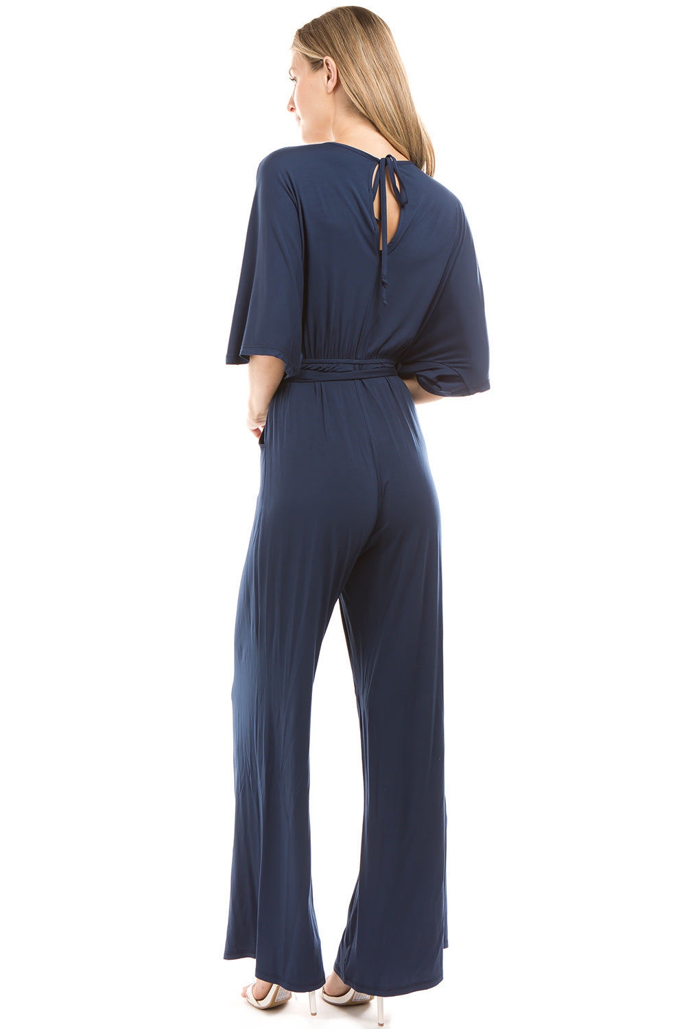 PHOEBE KIMONO SLEEVE JUMPSUITS (NAVY)-VD2348