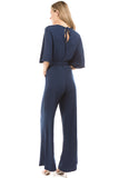 PHOEBE KIMONO SLEEVE JUMPSUITS (NAVY)-VD2348