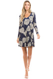 LUCIA LONG SLEEVE DRESS (Navy) - VD2357