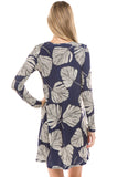 LUCIA LONG SLEEVE DRESS (Navy) - VD2357