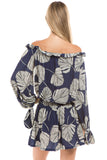 LUCIA OFF SHOULDER DRESS (Navy) - VD2358
