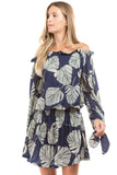 LUCIA OFF SHOULDER DRESS (Navy) - VD2358