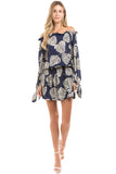 LUCIA OFF SHOULDER DRESS (Navy) - VD2358