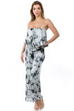 BRYNN JUMPSUITS (BLACK/WHITE TIE DYE)- VD2390T