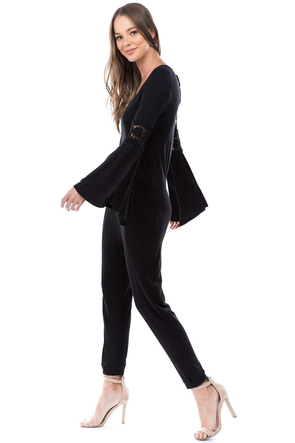 CHIARA LONG SLEEVE JUMPSUIT (Black) - VD2395