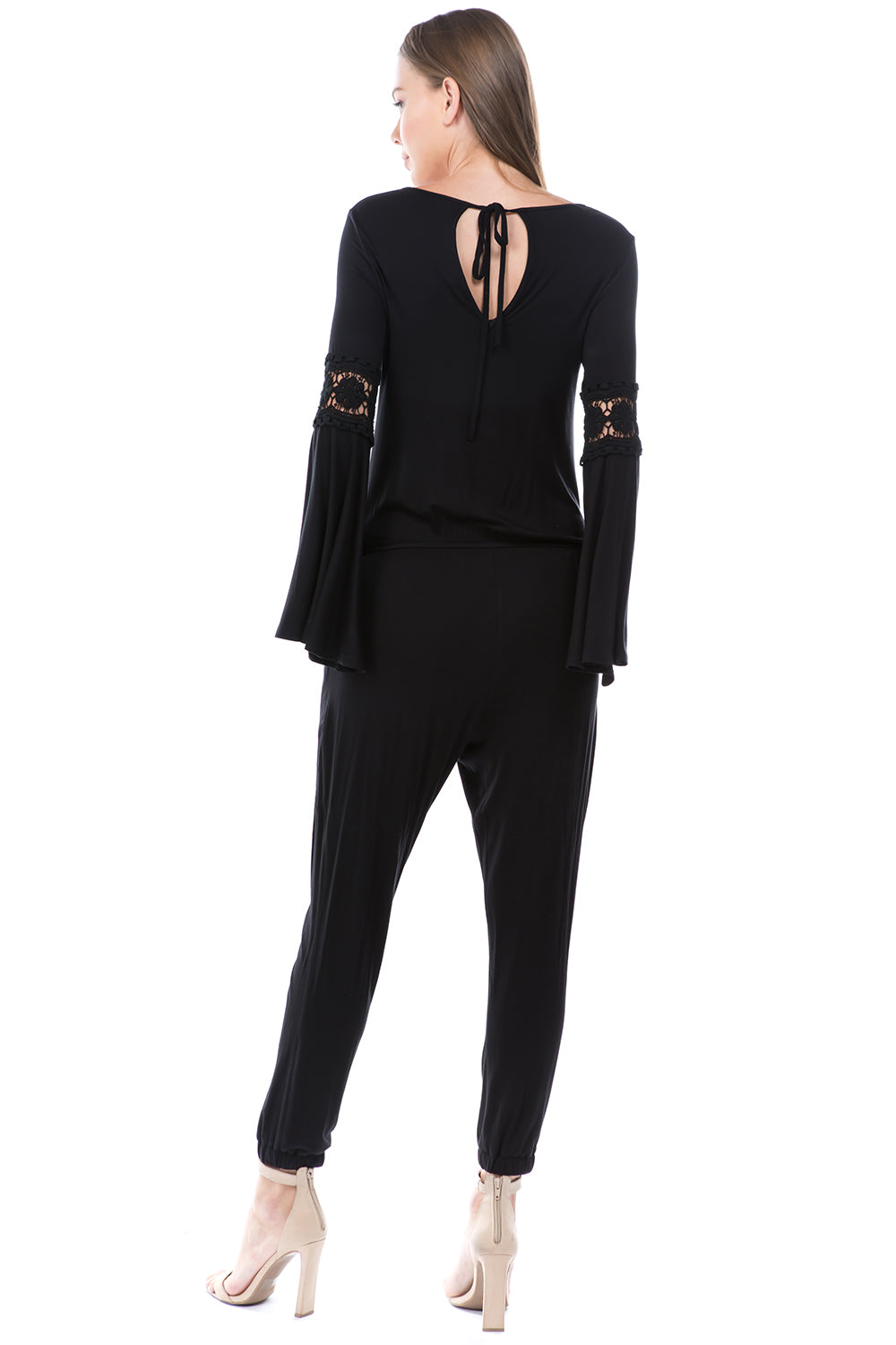 CHIARA LONG SLEEVE JUMPSUIT (Black) - VD2395