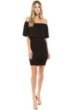 CROSELLA OFF SHOULDER DRESS(BLACK)- VD2417