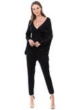 LOUISA BELL SLEEVE JUMPSUIT (Black) - VD2540