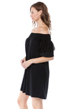 NANCY OFF SHOULDER DRESS (BLACK)- VD2556